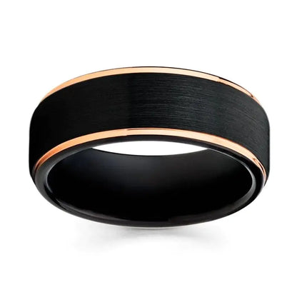 Vulcan Black Ring with Gold Accents